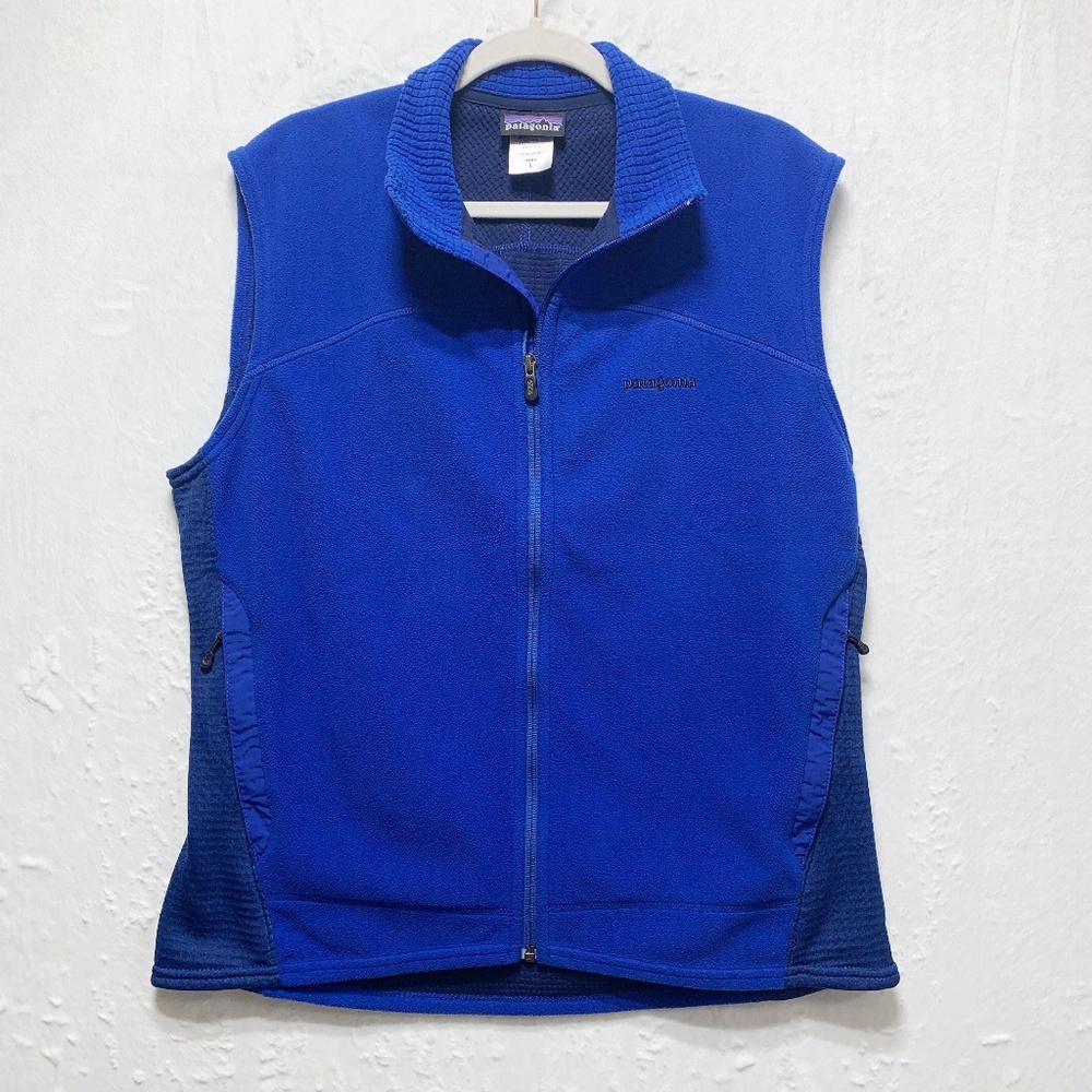 Patagonia Vintage Lightweight R-4 Micro-Fleece Vest Royal Blue Sz L - Picture 1 of 11